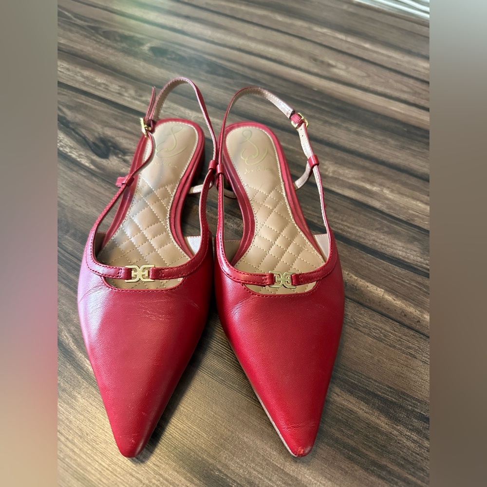 Sam Edelman Elegant Red Slingback Flats